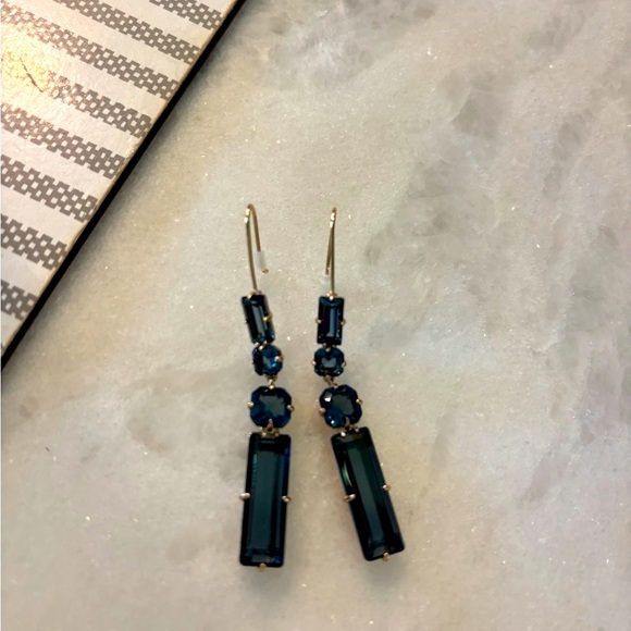 Ralph Lauren Blue and Gold-Tone Stone Linear Earrings - Picture 4 of 7